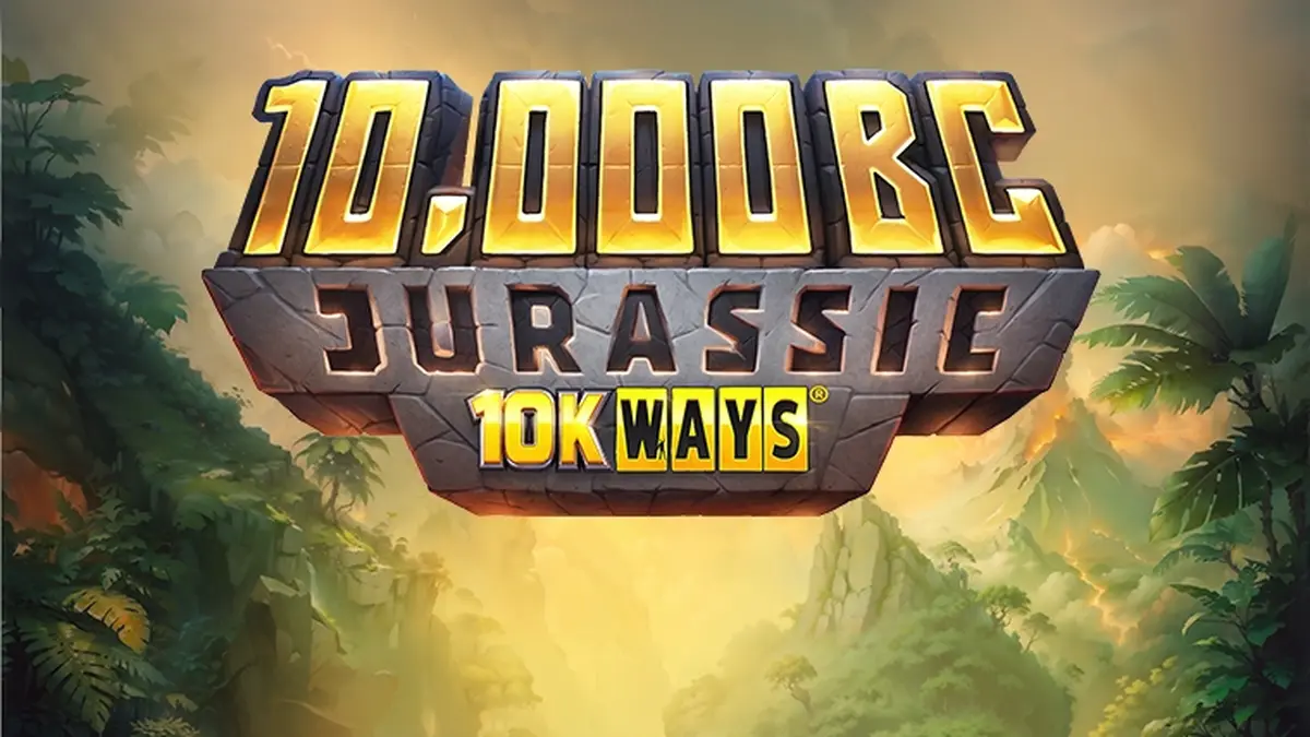 Cenário pré-histórico vibrante do slot 10,000 BC Jurassic 10K Ways