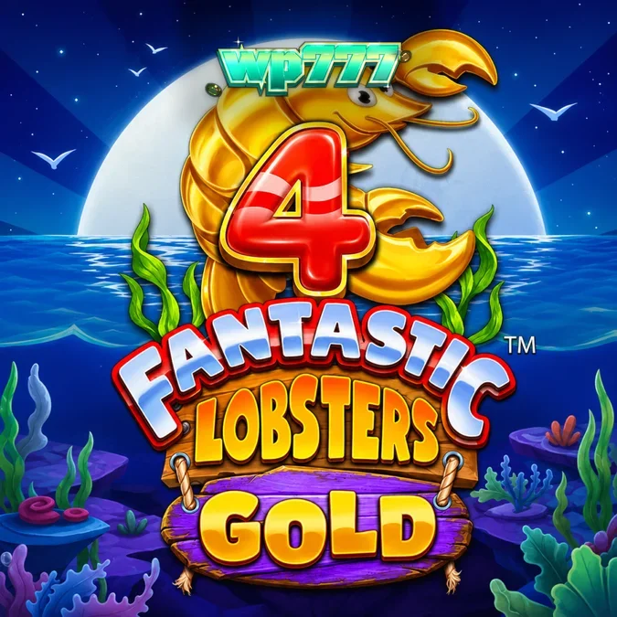 Interface do jogo 4 Fantastic Lobsters Gold com tema oceânico e símbolos de prêmios