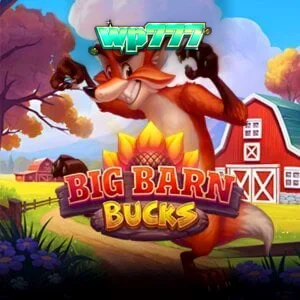 Cenário rural do slot Big Barn Bucks com elementos de fazenda